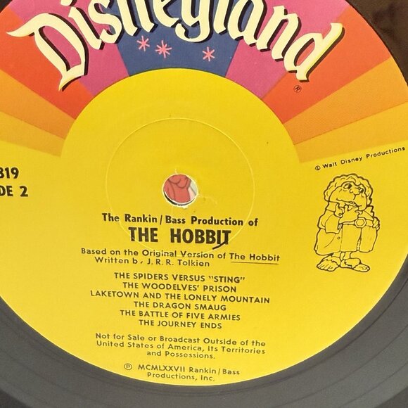 Vtg Rankin/Bass "THE HOBBIT" by J.R.R. Tolkien DISNEYLAND Vinyl Lp Record 3819 - Picture 3 of 8
